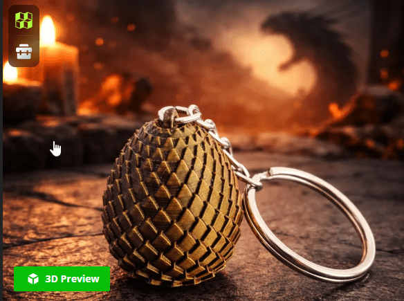 Dragon egg keychain (bronze)