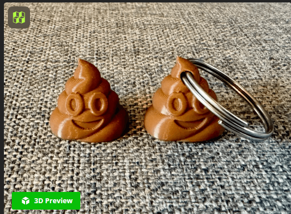 Poop emoji keychain